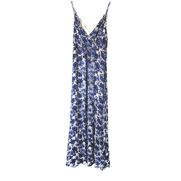 Alice + Olivia Blue Samantha Sleeveless Floral Maxi Dress - Picture 3 of 4